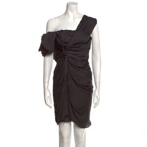 Lanvin One-Shoulder Mini Dress Black Size XS 34